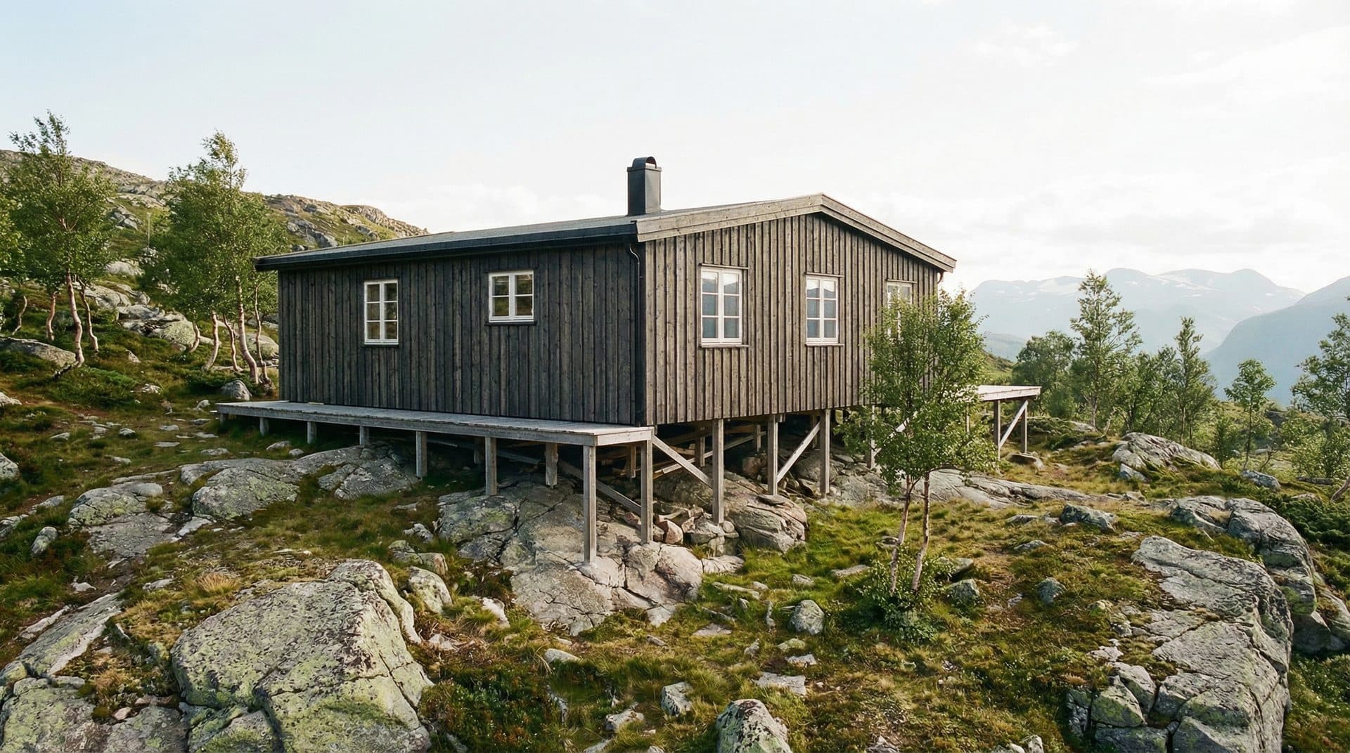 Baksiden av hytte, originalbilde