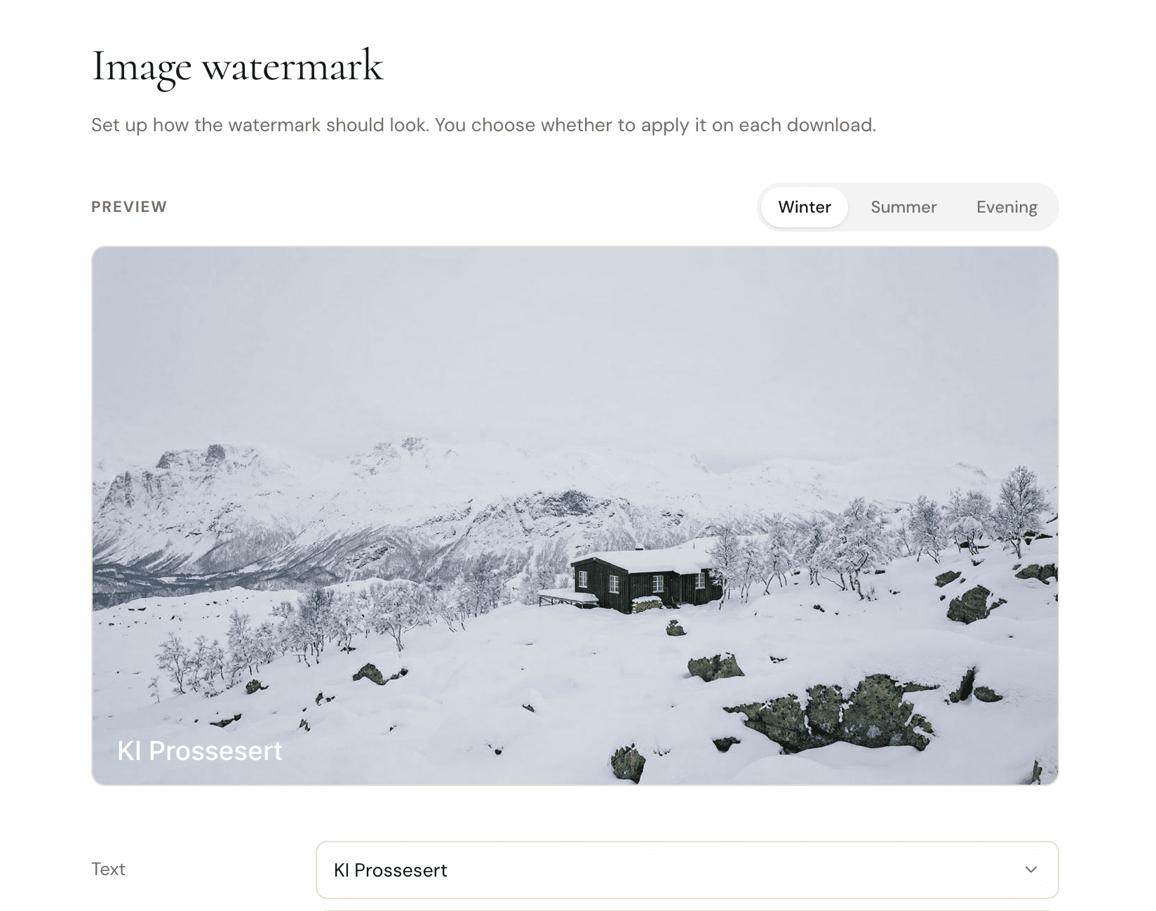Vevera merkingsdesigner - forhåndsvisning